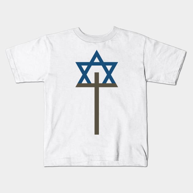 Combination of Star of David with Cross religious symbols Kids T-Shirt by wavemovies